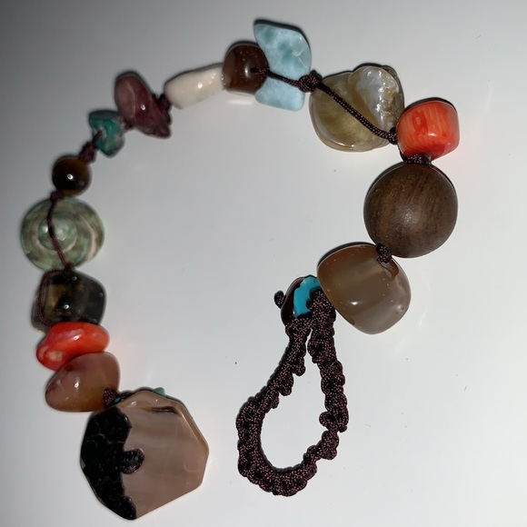 multi gemstones bracelet. Handmade 8in - Picture 4 of 8